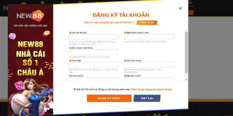 Đăng ký chơi bắn cá đơn giản tại New88